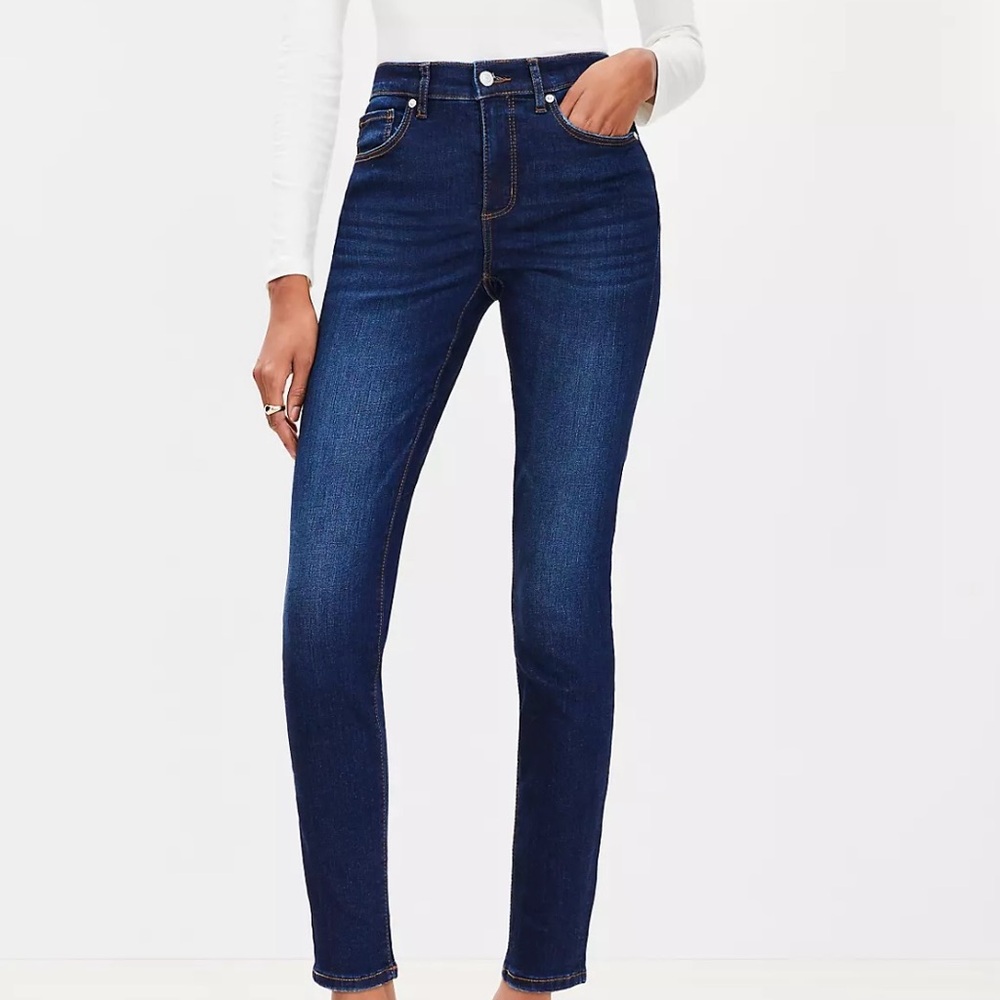 LOFT High Rise Blue Jeans with Stretch